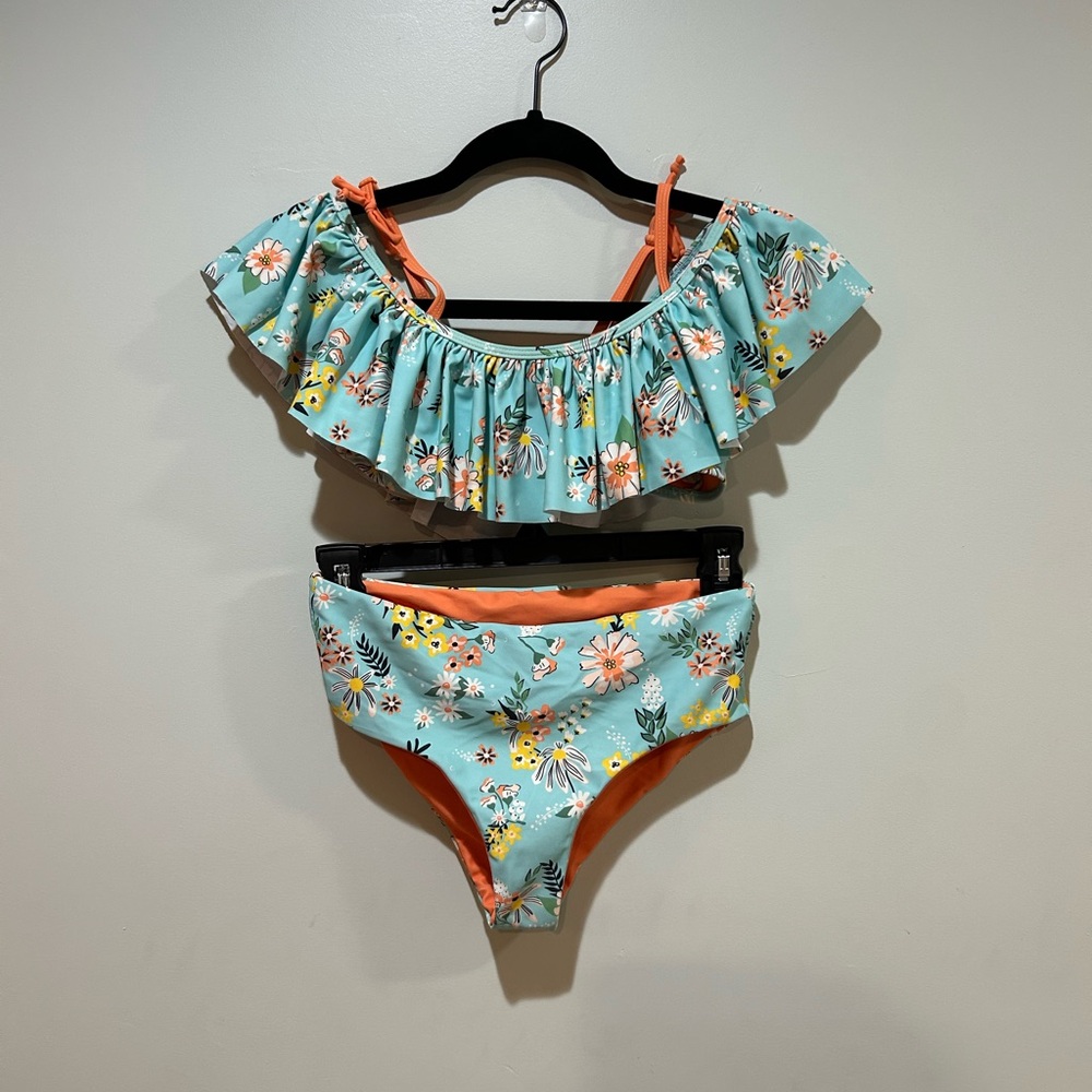 Floral Off-Shoulder Bikini Set